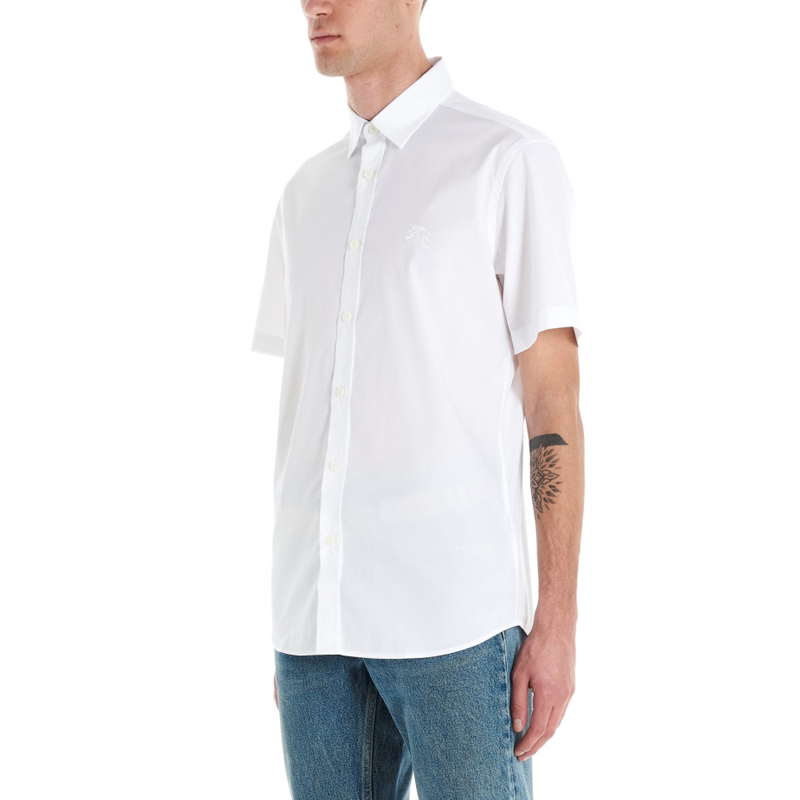 Burberry White Solid Button Short Sleeve Polo Shirt 80256141 圖 3