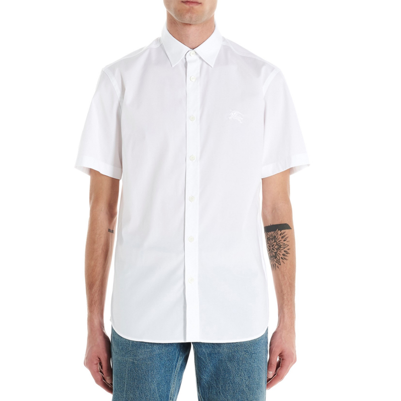 Burberry White Solid Button Short Sleeve Polo Shirt 80256141 圖 5
