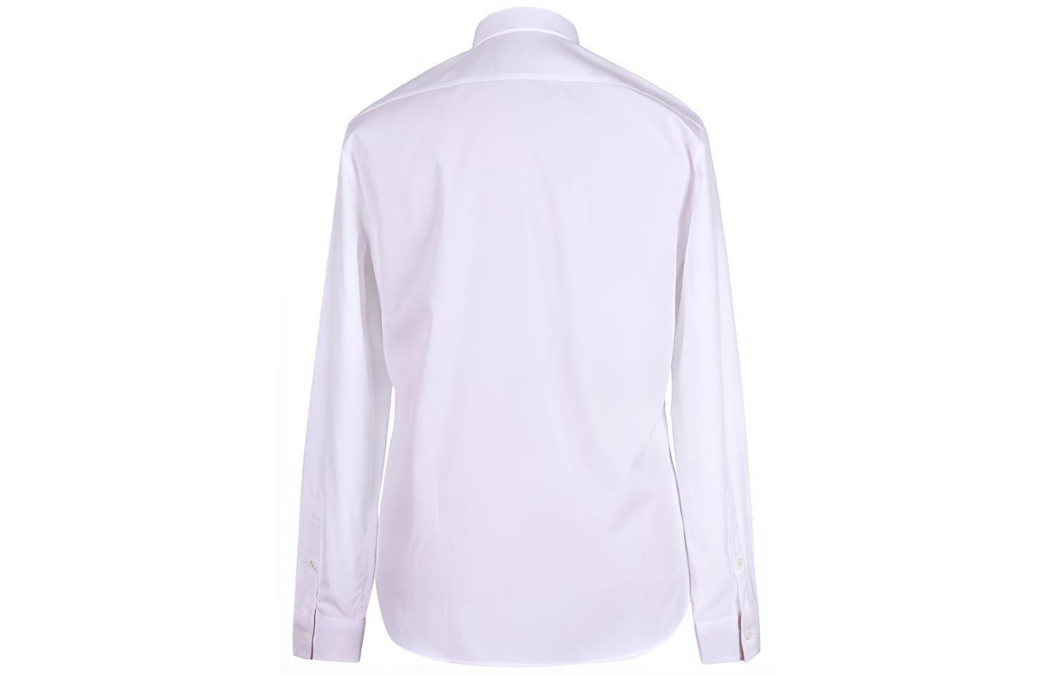 Burberry White Solid Classic Vintage Collar Long-Sleeve Shirt for Men 39911591 圖 3