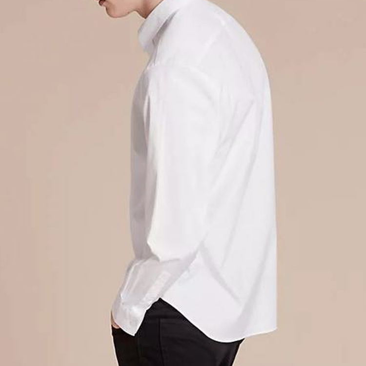 Burberry White Solid Classic Vintage Collar Long-Sleeve Shirt for Men 39911591 圖 6