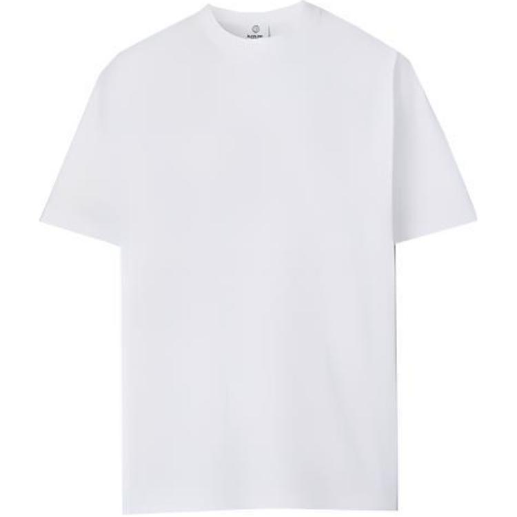Burberry White Solid Color Crew Neck Short Sleeve T-Shirt 80422331