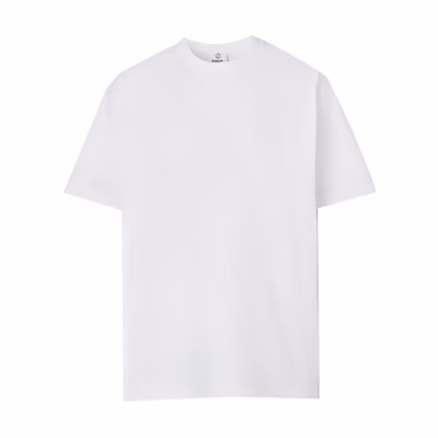 Burberry White Solid Color Crew Neck Short Sleeve T-Shirt 80422331
