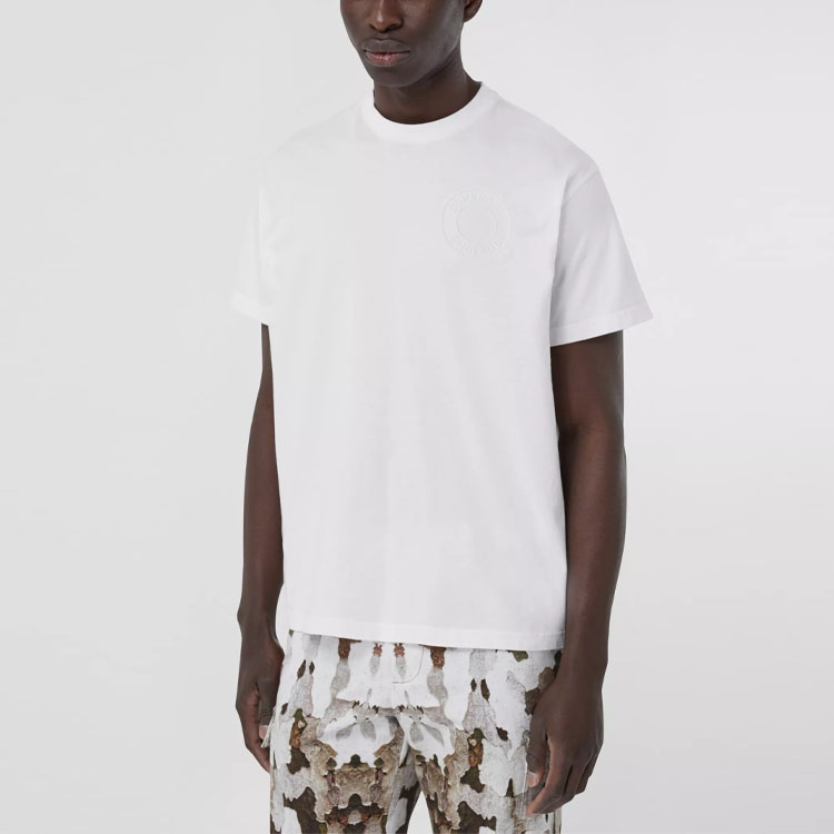Burberry White Solid Color Crew Neck Short Sleeve T-Shirt 80422331 圖 4