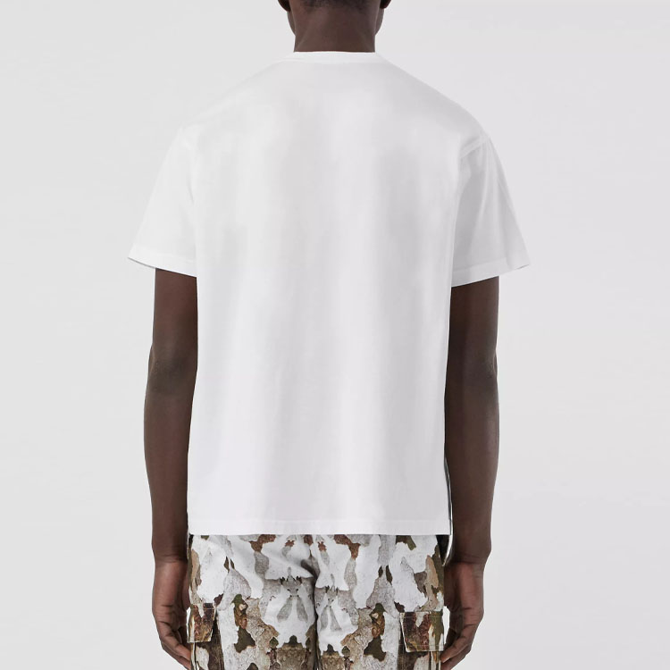 Burberry White Solid Color Crew Neck Short Sleeve T-Shirt 80422331 圖 5