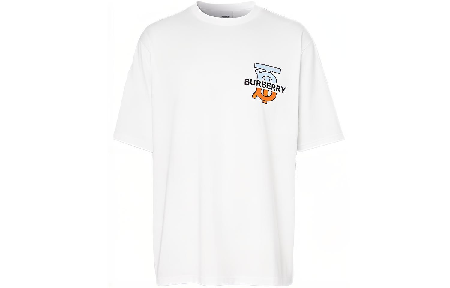 Burberry White Solid Logo Short Sleeve T-Shirt 80321861 圖 2