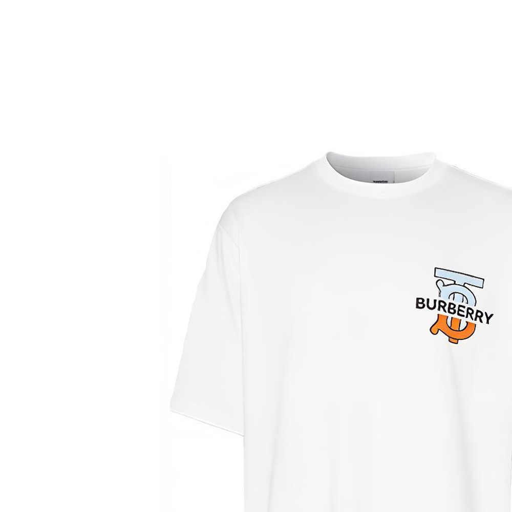 Burberry White Solid Logo Short Sleeve T-Shirt 80321861 圖 6