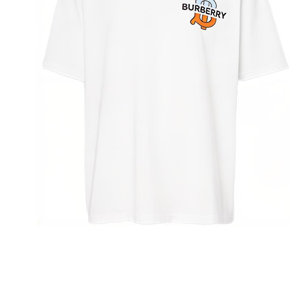 Burberry White Solid Logo Short Sleeve T-Shirt 80321861 圖 7
