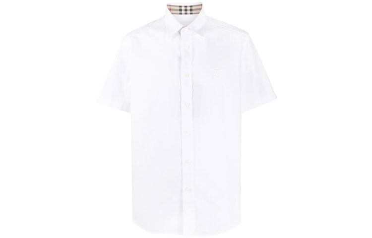Burberry White Solid Short-Sleeve Casual Shirt 8025612 圖 2