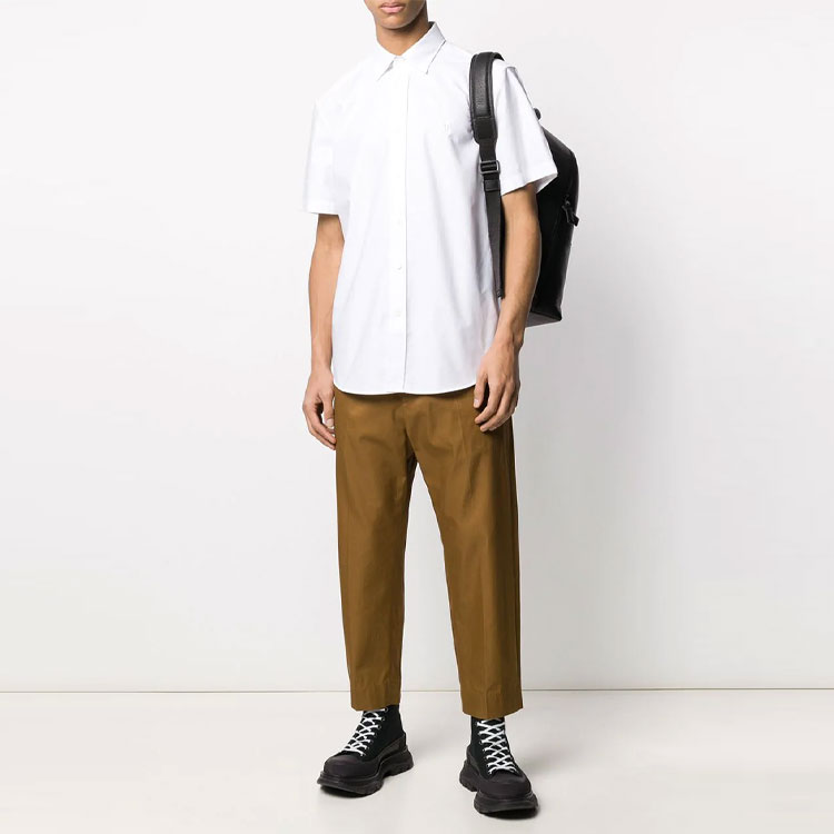 Burberry White Solid Short-Sleeve Casual Shirt 8025612 圖 5