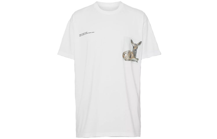 Burberry White T-Shirt with Chest Print 45587461