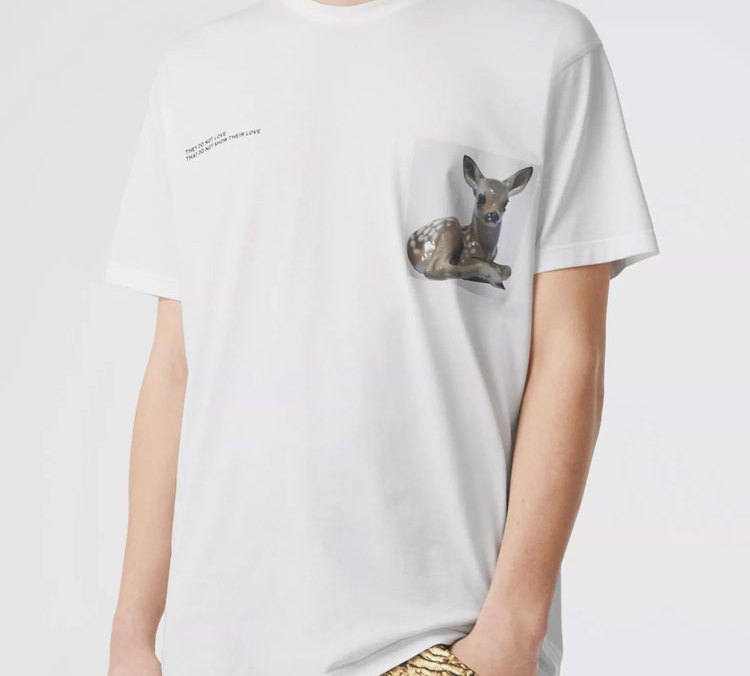 Burberry White T-Shirt with Chest Print 45587461 圖 3