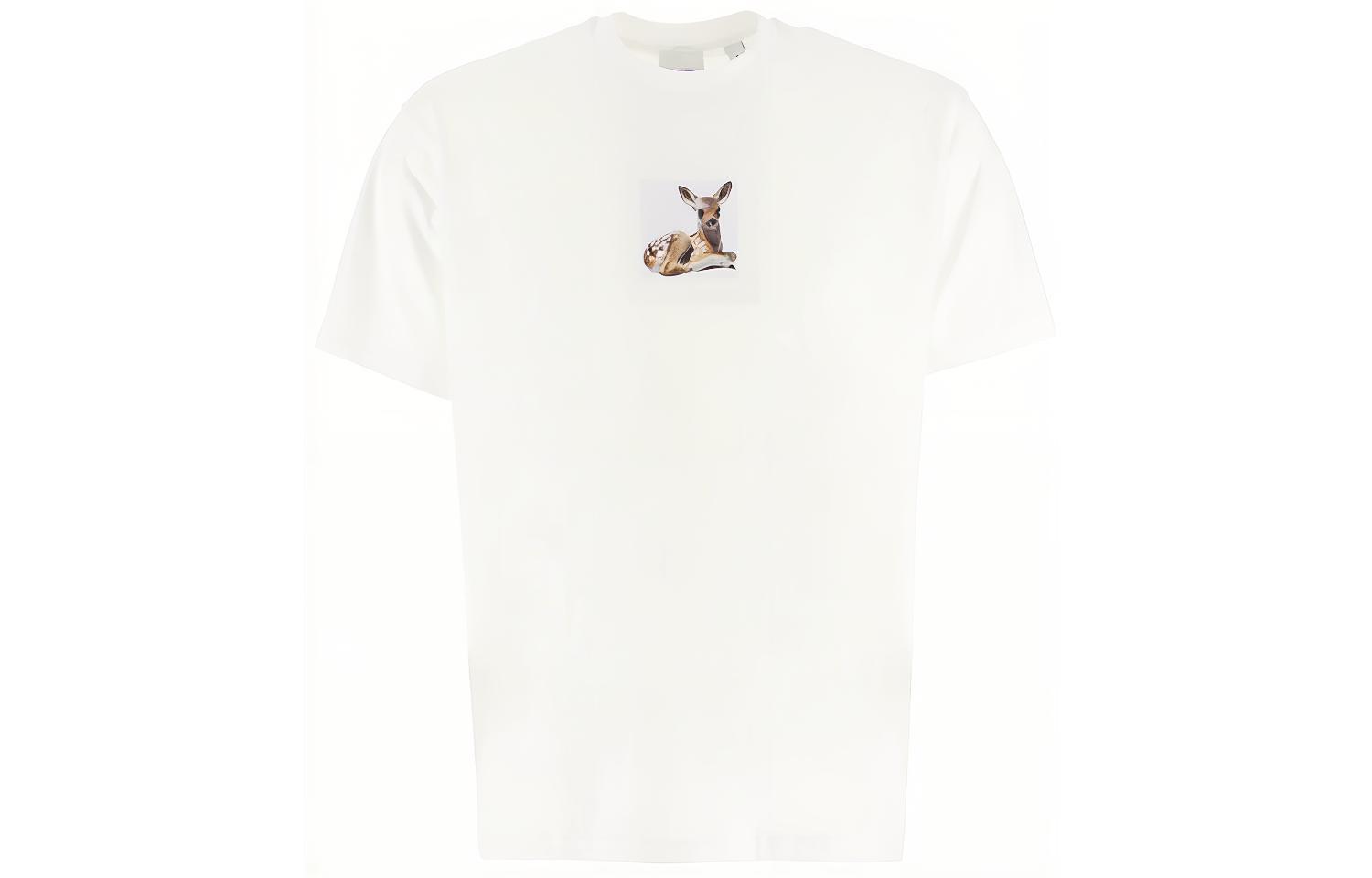 Burberry White T-Shirt with Fawn Print 8022370-A1464 圖 2