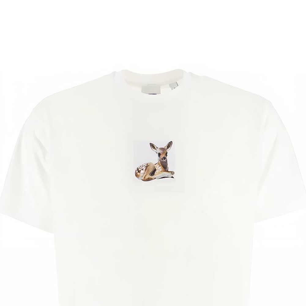 Burberry White T-Shirt with Fawn Print 8022370-A1464 圖 6