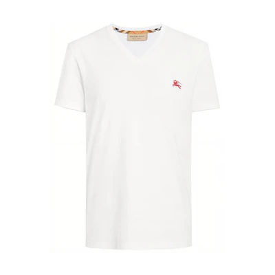 Burberry White V-Neck Short Sleeve Tee 80038351