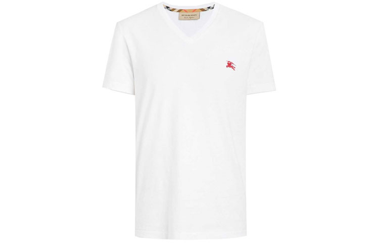 Burberry White V-Neck Short Sleeve Tee 80038351 圖 2