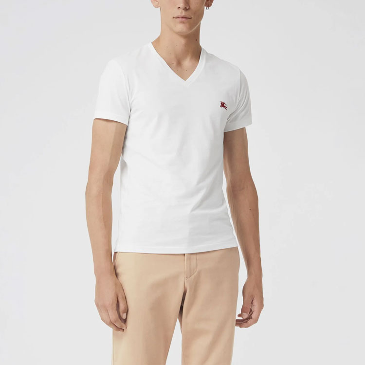 Burberry White V-Neck Short Sleeve Tee 80038351 圖 4