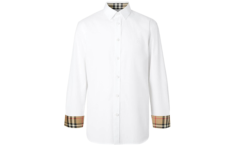 Order Burberry White Vintage Check Monogram Motif Long-Sleeve Shirt 80323081