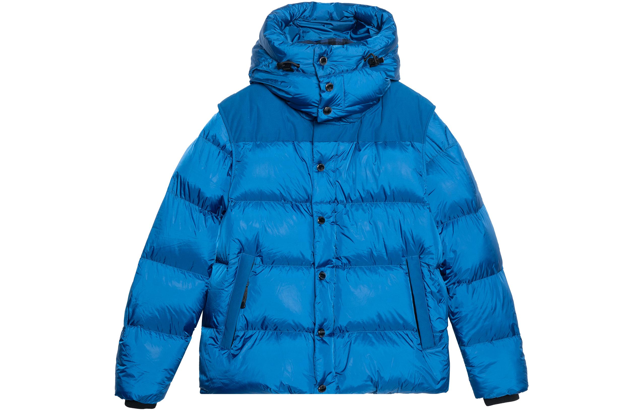 Order 巴宝莉海军蓝修身冬季羽绒服，带可拆卸连帽。 80438471