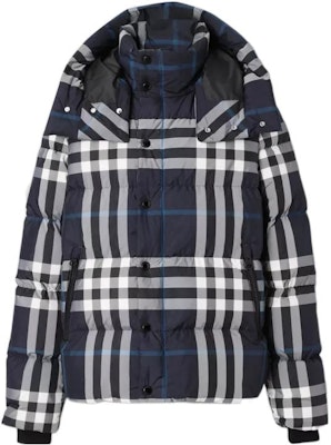 Burberry Winter Jacket Detachable Hood Night Check Down Coat Navy Blue Mens 80592121 Order Burberry Winter Jacket Detachable Hood Night Check Down Coat Navy Blue Mens 80592121