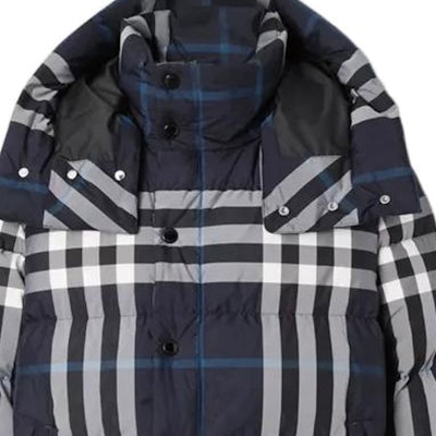 Burberry Winter Jacket Detachable Hood Night Check Down Coat Navy Blue Mens 80592121 Details for Burberry Winter Jacket Detachable Hood Night Check Down Coat Navy Blue Mens 80592121