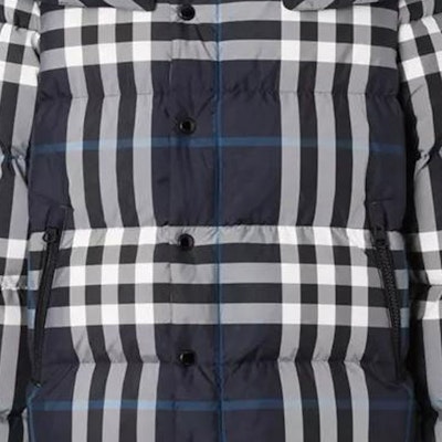Burberry Winter Jacket Detachable Hood Night Check Down Coat Navy Blue Mens 80592121 Sizing Burberry Winter Jacket Detachable Hood Night Check Down Coat Navy Blue Mens 80592121