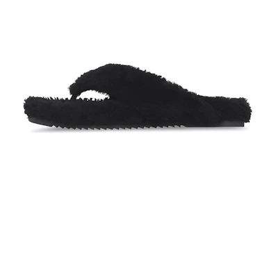 Burberry Wool-Fur Slide 'Black'