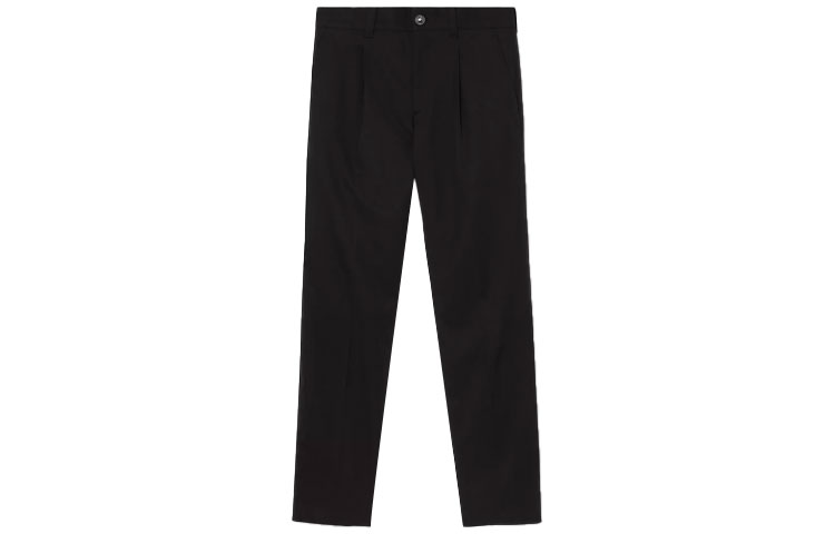 Order Burberry 黑色羊毛混紡直筒休閒長褲 80416931