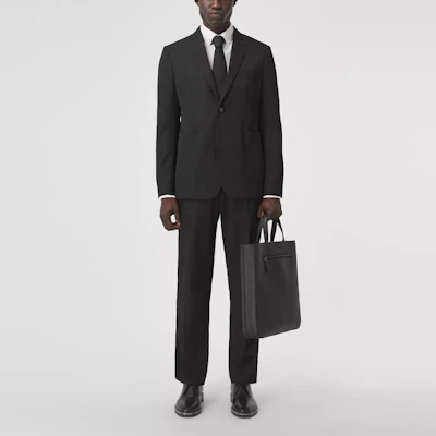 Burberry 黑色羊毛混紡直筒休閒長褲 80416931 Purchase Burberry 黑色羊毛混紡直筒休閒長褲 80416931