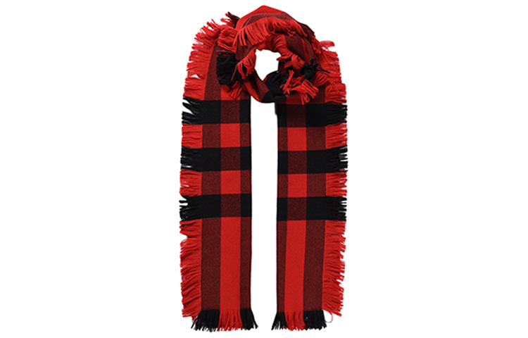 Burberry Wool Check Fringe Scarf Unisex Couple Design. 40609881 圖 2