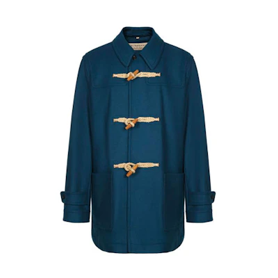 Burberry Wool Duffle Coat in Navy Blue 40002831