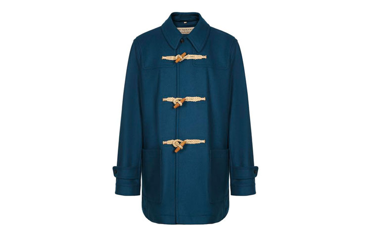 Order Burberry Wool Duffle Coat in Navy Blue 40002831