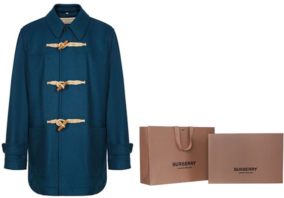 Burberry Wool Duffle Coat in Navy Blue 40002831 1