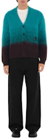 Lookbook Burberry Wool Mohair Gradient V-Neck Button Cardigan - Kingfisher Green POIZON2407221552