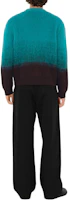 Shop Burberry Wool Mohair Gradient V-Neck Button Cardigan - Kingfisher Green POIZON2407221552