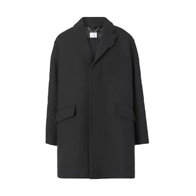 Burberry Wool Silk Blend Coat Black Color. 80440871