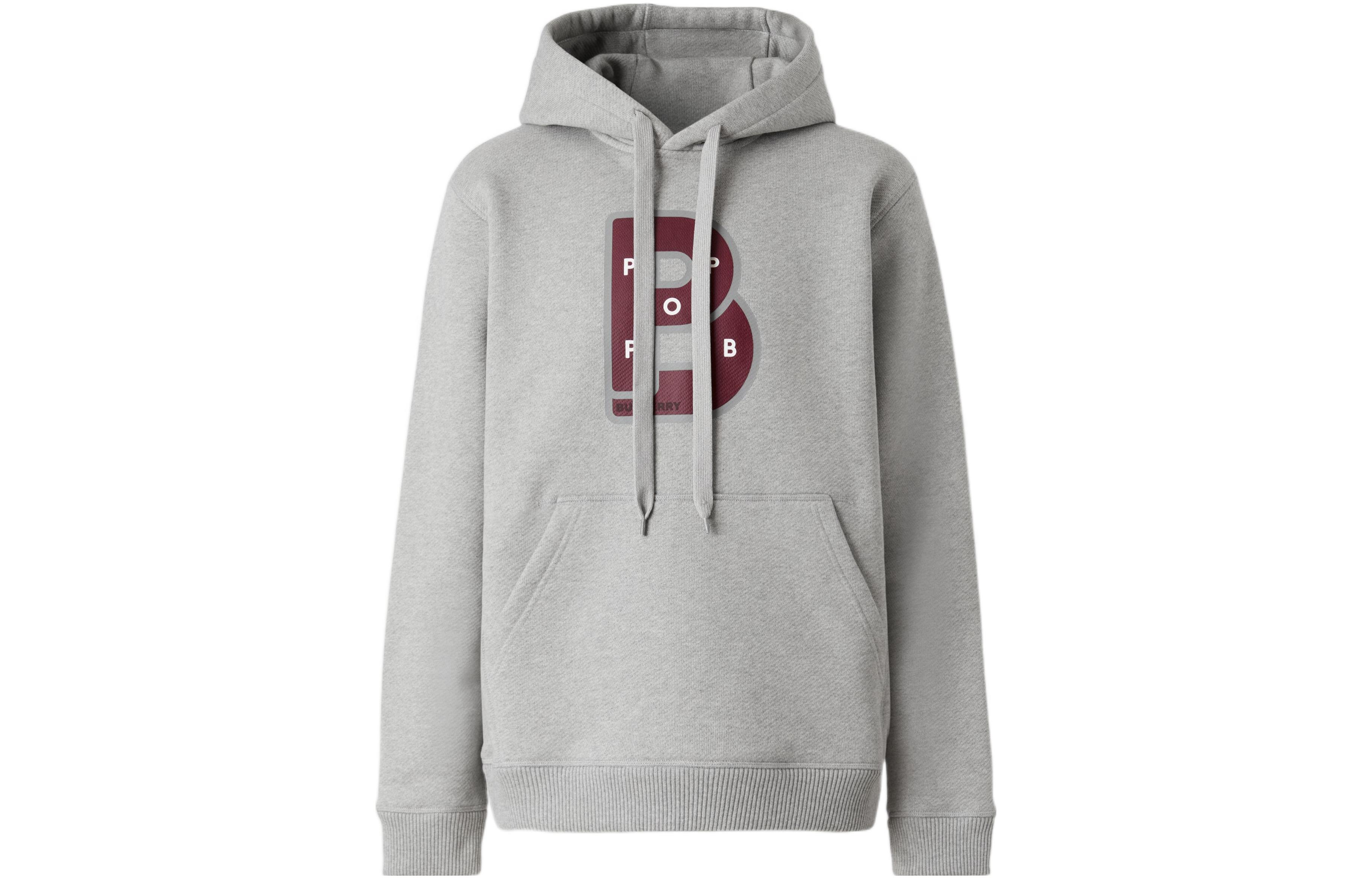 Burberry Pop Trading Co FW22 Logo Print Loose Hoodie Light Grey Menswear 80548531