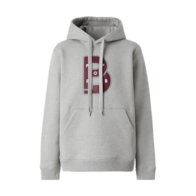 Burberry Pop Trading Co FW22 Logo Print Loose Hoodie Light Grey Menswear 80548531