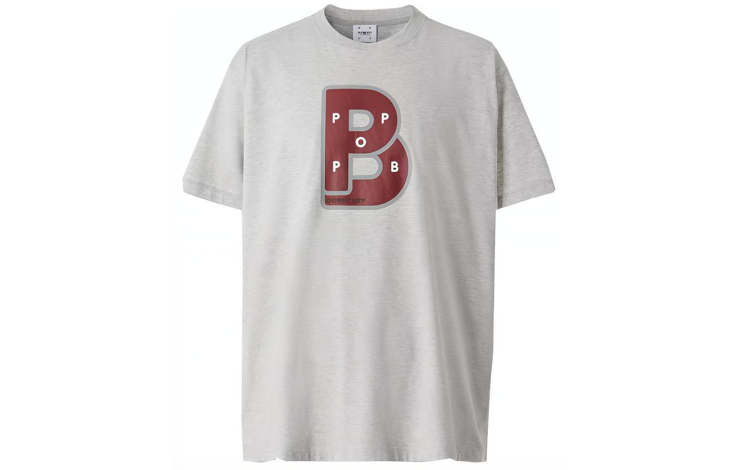 Burberry x Pop Trading Company Grey Logo Print Crewneck T-Shirt FW22 Mens. 80573241