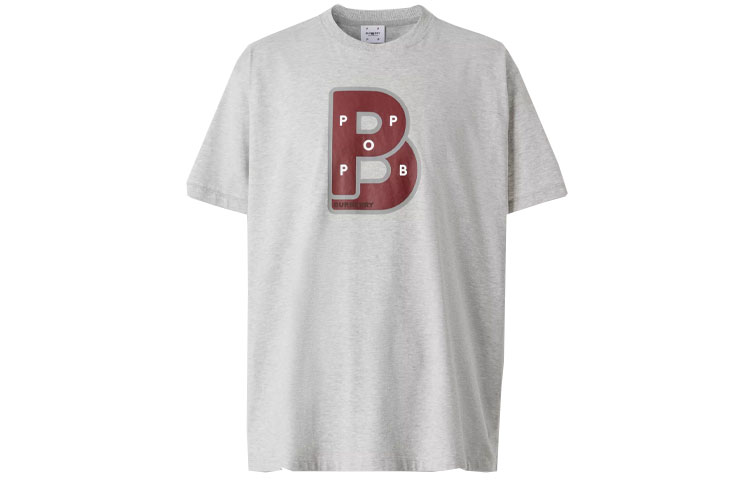 Order Burberry x Pop Trading Company Logo Kelabu Crewneck T-Shirt FW22 Lelaki. 80573241