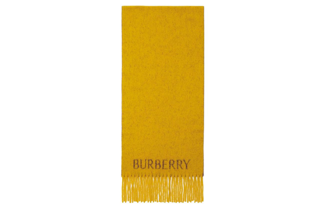 Burberry Yellow Cashmere Scarf with Tassels Unisex Couple Design. 80765641 圖 3