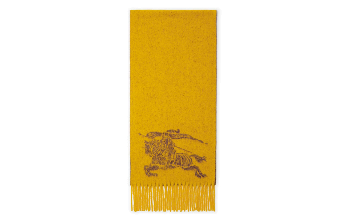 Burberry Yellow Cashmere Scarf with Tassels Unisex Couple Design. 80765641 圖 4