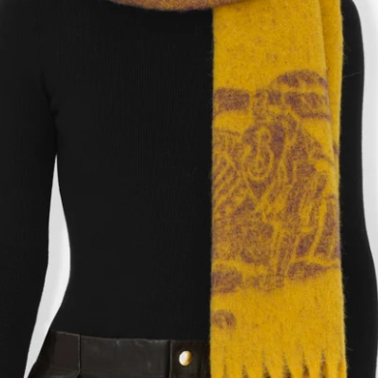 Burberry Yellow Cashmere Scarf with Tassels Unisex Couple Design. 80765641 圖 5