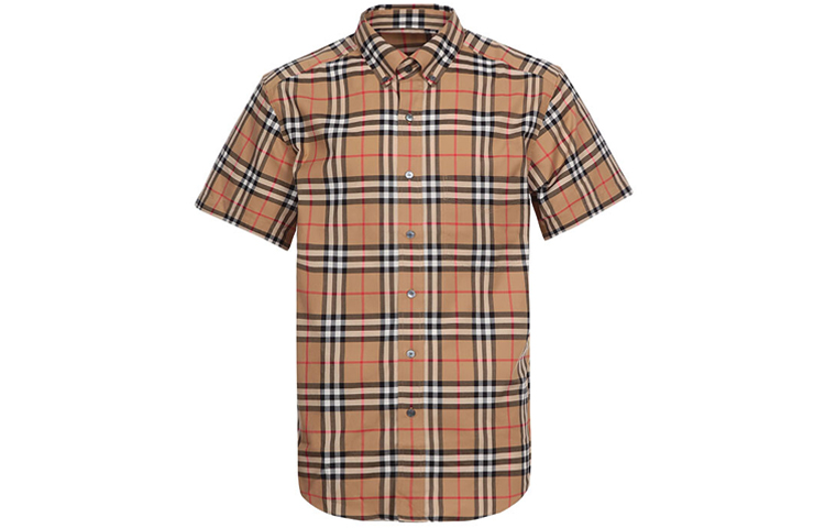 Order 博柏利黄色格纹短袖衬衫 80029271