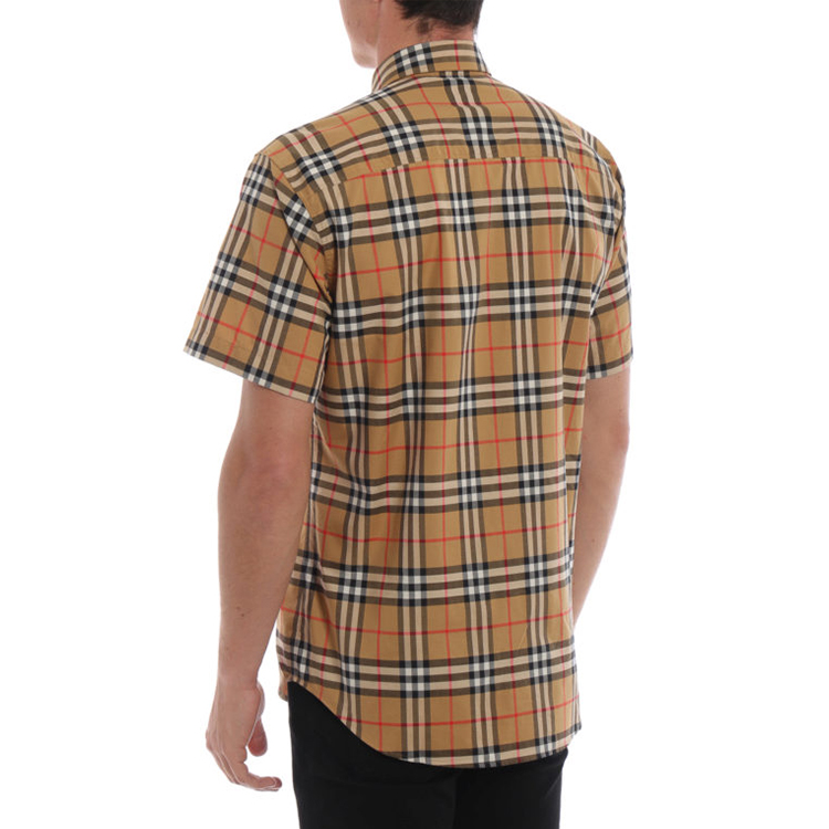 Shop 博柏利黄色格纹短袖衬衫 80029271