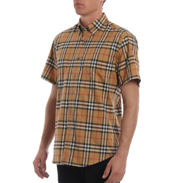 Details for 博柏利黄色格纹短袖衬衫 80029271