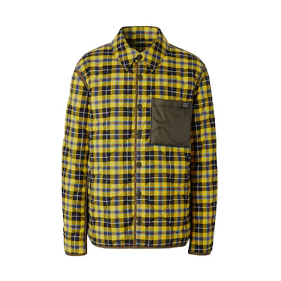 Burberry Yellow Check Single-Breasted Long Sleeve Jacket 80307781