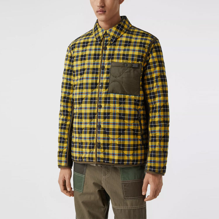 Burberry Yellow Check Single-Breasted Long Sleeve Jacket 80307781 圖 4