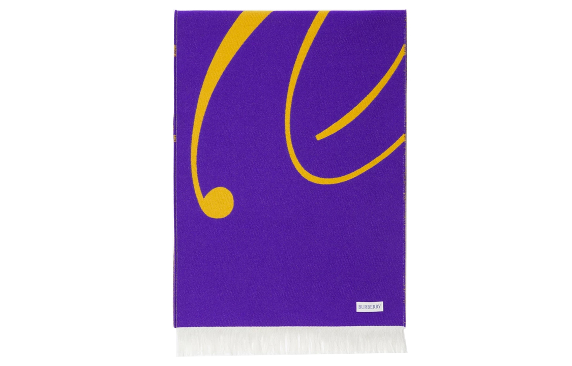 Burberry Yellow Jacquard Logo Scarf with Tassels Unisex Couple Style. 80791761 圖 4