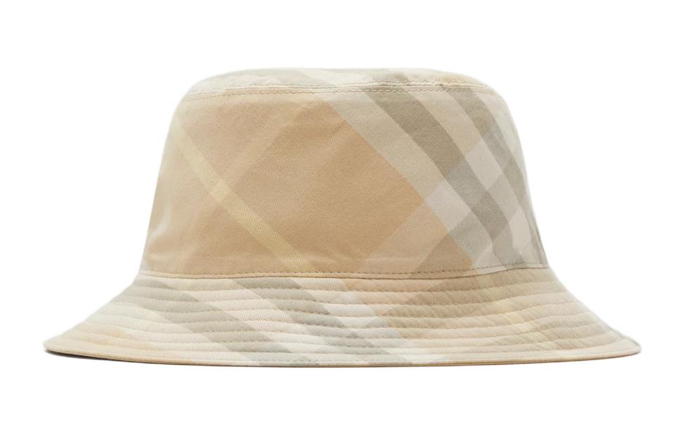 Lookbook Burberry Yellow Reversible Twill Polyester Cotton Bucket Hat Unisex Couple Style 80825721