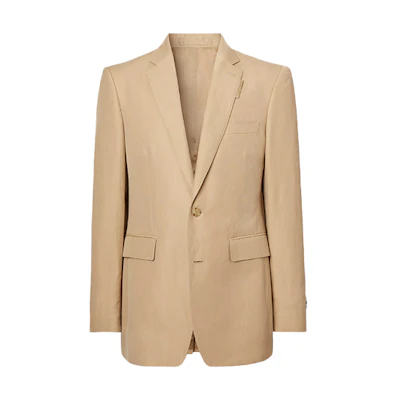 Burberry Yellow Single-Breasted Long-Sleeve Blazer Jacket. 80384841